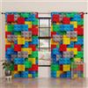 PETTI Artigiani Italiani - Tende a Pannelli per Interno con Anelli 2 Pezzi 140x280cm, Tenda Camera da Letto e Soggiorno Oscuranti Isolanti e Moderne, Mattoncini, 100% Made in Italy