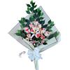 DRW Bouquet di fiori per cimitero bouquet di fiori artificiali per mettere in vaso vaso vaso o sopra sepoltura 73x63x20 cm (boccioli e liliums salmone)