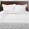 Deco Mex APT90817 - Set di 3 coperture in cotone e poliestere, 240 x 260 cm, colore: Grigio/Bianco
