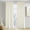 PONY DANCE Tende Lino Camera da Letto Semitrasparenti Tende Moderne per Soggiorno con Fettuccia Linen Curtains per Salotto Eleganti 2 Pezzi L 140 x A 220 CM, Crema