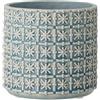 Nordring Vaso Cross - per Fiori da Interno e Piante da Interno, Piante grasse, Cactus, Orchidee M (12,5 cm ø), Cielo-Blu, Ceramica Gres