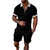 Crazynekos Set corti da uomo Abiti 2 pezzi Tuta estiva leggera manica corta Polo e pantaloncini Set Casual Tuta sportiva, 30, XXX-Large