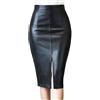 KVIVI Gonna Donna,Gonna In Pelle Gonna in ecopelle Delle donne Gonna Alta Vita al ginocchio Hip Ginocchio Split Skirt Skirt Lady Slim Gonna a matita (Color : Black, Size : M)