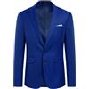 Allthemen Blazer da Uomo a Due Bottoni con Spacco Posteriore in Tinta Unita Jacket da Abito d'Affari Business Blu Reale S