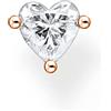 Thomas Sabo H2234-416-14, Orecchini singoli, a forma di cuore, in argento Sterling 925, con finitura in oro rosa 750 e zirconi, dimensioni: 5 x 5 mm, 5x5 mm, Argento sterling, Zirconia cubica 1