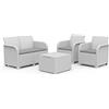 Keter ROSALIE LOUNGE SET con cuscini - Poltrone 65x63x74h Divano 113x65x74h Tavolino contenitore 60x55x39h Bianco