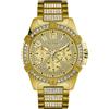 Guess Orologio Uomo GUESS FRONTIER W0799G2 Multifunzione Acciaio Gold Dorato Swarovki