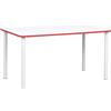 insGraF Tavolo Rettangolare Bordo Rosso H 40-58 Per Ambienti Scolastici Innovativi