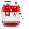 SMEG Macchina da Caffè Espresso Manuale con Macinacaffè Rosso