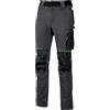 U Power Pantalone Da Lavoro In Tessuto Stretch Idrorepellente Atom U-Power Grigio E Verde