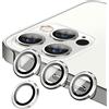 GIOPUEY [4 Pezzi Pellicola Fotocamera per iPhone 14 PRO Max, iPhone 14 PRO Protezione Fotocamera, Metallo + Vetro, Alta trasmittanza, antiriflesso, Anticaduta - Silver