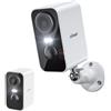 SriHome ieGeek 2K Telecamera Wi-Fi Batteria Senza Fili,Visione Notturna a Colori, Rilevamento Persona, Sirena,IP65,Audio,SD/Cloud