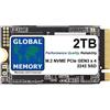 Global Memory 2TB M.2 2242 Pcie Gen3 x4 Nvme SSD Per Portatili / Pz / Server/Workstations