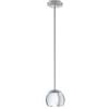 Eglo Rocamar, Lampadario a 1 luce, lampada a sospensione in metallo cromato e vetro trasparente, lampada per il tavolo sala da pranzo, lampada a sospensione per soggiorno con attacco E27