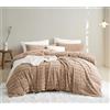 Lanqinglv Biancheria da letto in peluche, 135 x 200 cm, in pelliccia sintetica, kaki, morbida, invernale, calda e morbida flanella, in pile cashmere, copripiumino con chiusura lampo e 1 federa da 80 x