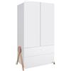 Micuna Armadio Due Ante con Cassetti Swing Bianco Naturale