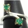 Hecho a mano Anello in argento sterling con placcatura in oro 18 ct e due smeraldi naturali
