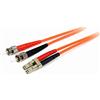 StarTech.com Cavo in fibra ottica da 1 m, Cavo Patch in fibra multimodale duplex 62.5/125, LSZH, LC/ST, OM1, LC a ST (FIBLCST1)