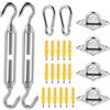 ANNTIM 40 Pezzi Kit Fissaggio Vela Ombreggiante, Kit Fissaggio Tenda a Vela, Set Di Montaggio per Tende da Sole in Acciaio Inox, Kit di Fissaggio per Tenda da Sole per Vele Parasole e Tende, Ombra