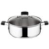 Lagostina Tempra Casseruola Bassa, 2 Maniglie con Coperchio, Ø 26 cm, Acciaio Inossidabile, Argento