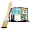 JOVIRA PINTURAS Chalk Paint - Vernice gessata all'acqua opaca + Pennello speciale per legno. Rinnovate i vostri mobili con creatività. (375 Millilitri, Bianco + Pennello)