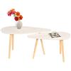 mymai Set di tavolini da caffè, ingegnerizzato, Bianco, Legno groß: B85 x T40 x H45 Tisch Klein: B70 x T35 x H40 cm