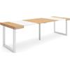 Skraut Home | Consolle allungabile | Tavolo consolle allungabile | 260 | Per 12 persone | Gambe in legno | Stile moderno | Rovere e bianco
