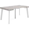 Skraut Home | Consolle allungabile | Tavolo consolle allungabile | 160 | Per 8 persone | Gambe in legno | Stile moderno | Cemento