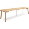 Skraut Home | Consolle allungabile | Tavolo consolle allungabile | 300 | Per 14 persone | Gambe in legno | Stile moderno | Rovere