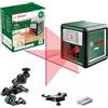 Bosch livella laser a croce Quigo con morsetto snodabile MM 2 (allineamento facile e preciso con posizionamento versatile, in cartone)