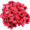 Rikyo 100 teste di fiori artificiali in seta con papavero e papavero finto autunno, riempitivi per vasi, corsetti per decorazioni di nozze, decorazione per arco, ghirlanda per torte (rosa rossa)