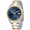 Maserati Orologio Maserati Competizione uomo R8853100027 Acciaio Bicolore Oro 43 mm Blu