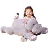 IKASA Ippopotamo Peluche Gigante Giocattolo Morbido - Animali di Peluche Grande Giganti Enormi Teneri Jumbo Enorme Morbidosi Bellissimi Animale Grasso - Regali per Bambini Ragazze (78cm, Grigio)