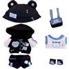 niannyyhouse Set di vestiti per bambole di peluche da 15 cm, con cappello, cappotto, pantaloni, zaino, gilet, scarpe, morbido peluche imbottito, accessori per vestire (15 cm)