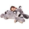 IKASA Procione Peluche Gigante Giocattolo Morbido - 78cm Animali Orsetto Lavatore Grande Giganti Enormi Teneri Jumbo Enorme Morbidosi Animale Grasso - Regali per Bambini Ragazze (78cm, Grigio)