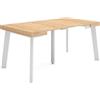 Skraut Home | Consolle allungabile | Tavolo consolle allungabile | 160 | Per 8 persone | Gambe in legno | Stile moderno | Rovere