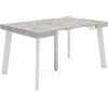 Skraut Home | Consolle allungabile | Tavolo consolle allungabile | 140 | Per 6 persone | Gambe in legno | Stile moderno | Cemento