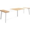 Skraut Home | Consolle allungabile | Tavolo consolle allungabile | 300 | Per 14 persone | Gambe in legno | Stile moderno | Rovere e bianco