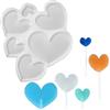 UR URLIFEHALL 5 stampi in silicone per lecca-lecca a forma di cuore dolce a forma di cuore in silicone per uso alimentare per sapone gelatina fai da te biscotti alimentari regali