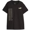 PUMA Power Logo Love Colorblock Tee G, Camicia Bambine e Ragazze, Black