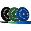 Signature Fitness Piastre olimpioniche da 5,1 cm con mozzo in acciaio, set da 72,6 kg (2 x 10/25/20,4 kg), colorato