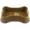 Mister Zoo Ciotola Per Cani Gatti Animali In Plastica 13x5x20 cm Acqua Cibo Marrone
