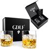 GDLF Vintage Whisky Glass Set di 2 in Confezione regalo di lusso by GDLF® | Vetro cristallo senza piombo | Regalo per gli uomini