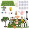 Golgner 18 pcs accessori da giardino in miniatura, giardino per casa delle bambole in miniatura, mini decorazione di mobili da giardino, per decorazione del giardino delle fate, case delle bambole