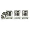 GICOS SRL Set 3 contenitori barattoli barattolini Tris Cucina in Vetro Colore Acciaio 9 * 10 cm 400 ml Sale-Zucchero-caffè OYO-816604