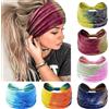 Kavya Tie-Dye Fascia per capelli elastica, morbida, stampa leopardata, per yoga e sport, multicolore