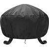 Nomiou Telo Protettivo per Braciere Circolare da Giardino Accessori per Camini Esterni Coperture per Fuochi Telo Copri Barbecue Protettivo Telo Copertura Antipioggia Polvere Sole Neve Anti-UV,80cm,Nero