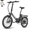 Fafrees F20 Light Bicicletta elettrica pieghevole da 20 pollici, 36 V, 14,5 Ah, batteria elettrica da donna, 120 kg, 250 W, bicicletta elettrica pieghevole, 25 km/h, mountain bike Shimano 7S (nero)