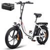 Fafrees Bicicletta elettrica da uomo F20 da 20 pollici con batteria da 36 V/16 Ah, motore da 250 W, bici da città, bici elettrica da uomo, mountain bike elettrica 7S, max 25 km/h (Bianco)