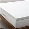 Linenspa 5 Centimeter Gel Infused Memory Foam Mattress Topper with Zippered Cover Coprimaterasso Fodera con Cerniera, Bianco, Super King (180 x 200 cm)